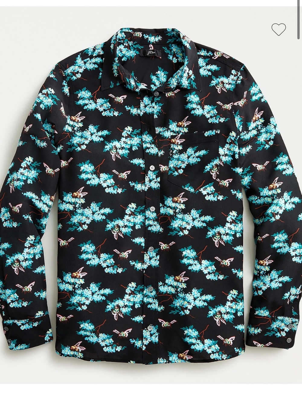 J. Crew Women’s silk, classic fit boy shirt in botanical bees 🐝 print